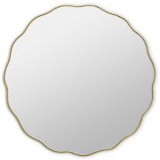 Круглое зеркало в ванную в золотой волнистой раме Fancy M Gold (Фэнси) Smal Ø80 см 