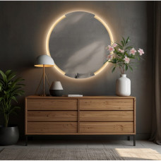 Круглое настенное зеркало со светодиодной LED-подсветкой Рия 